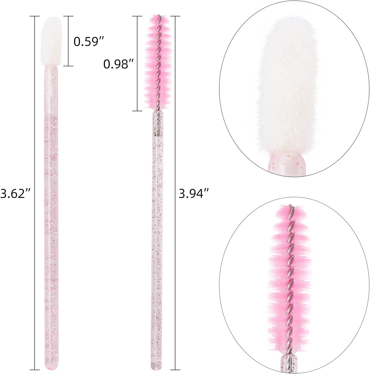 Tbestmax 600 Disposable Mascara Wand and Lipstick Applicator Wands Crystal Lip Gloss Brush Lash Spoolies for Eyelash Extensions image number 1