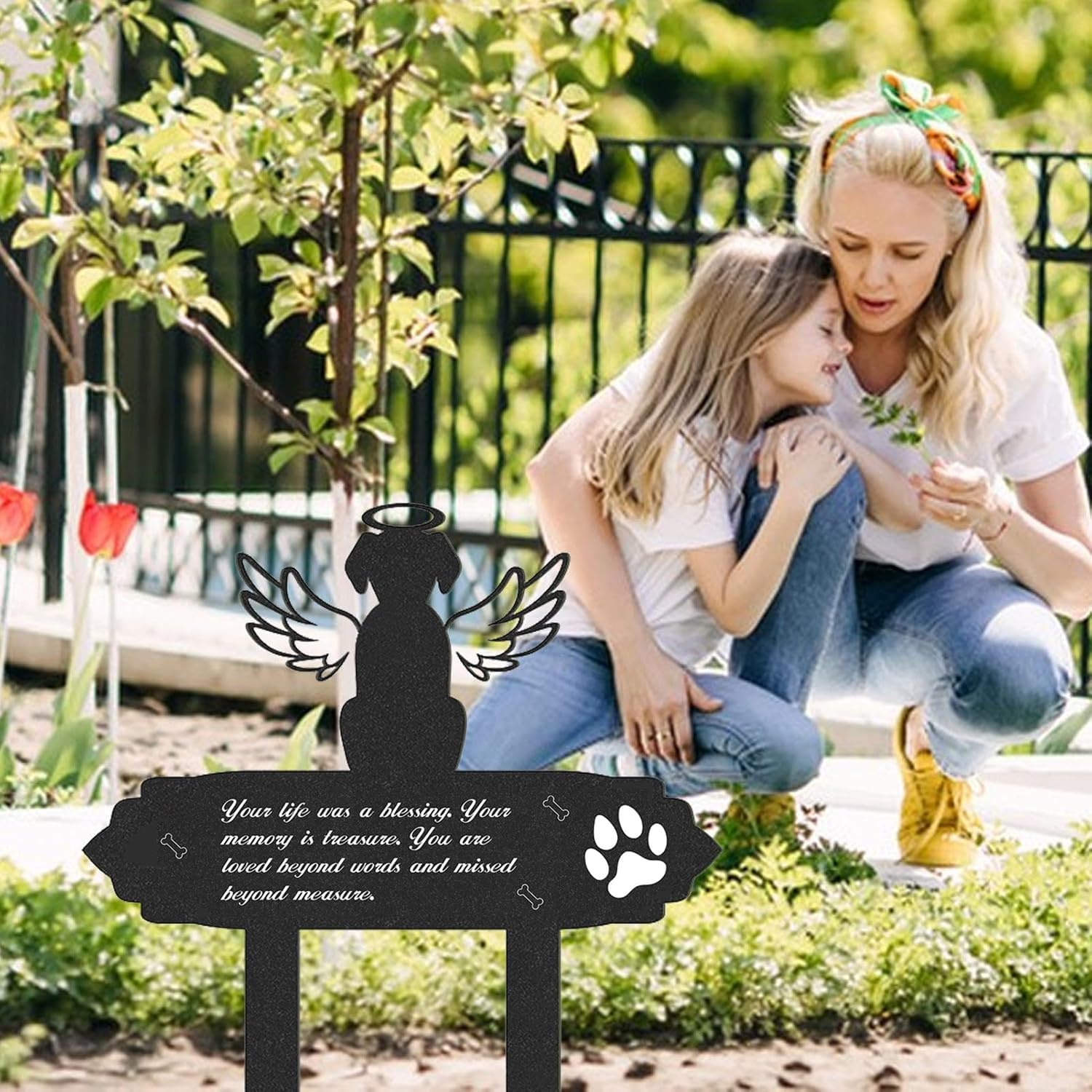 Dog Grave Marker, Dog Cemetery Decorations for Grave, Dog Memorial Plaque Garden Stake Metal Grave Marker, Dog Remembrance Stake for Pet Lover image number 2