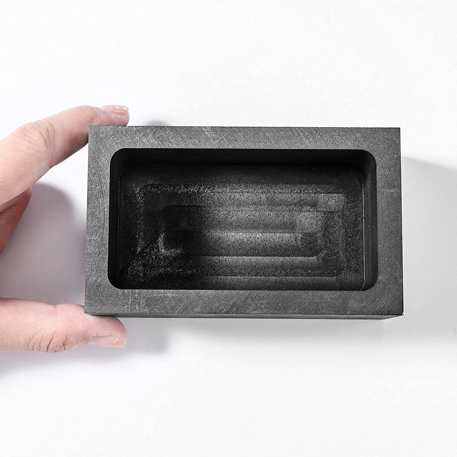 2 Kg Graphite Ingot Mold Crucible Casting Mould Silver Gold Ingot Mould for Gold Silver Metal Aluminum Copper Melting Casting Refining, 85 X 45 X 30 Mm (1 Piece) image number 3