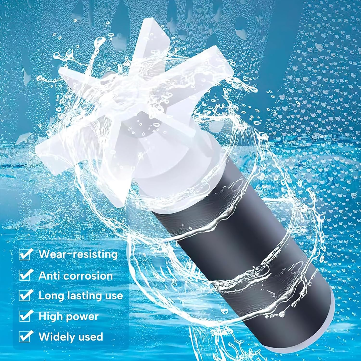 Pump Impeller and Shaft for Hydro Jet, Submersible Pump Rotor Impeller with Stainless Steel Shaft, Replacement Magnetic Filter for Lay Z Spa image number 6