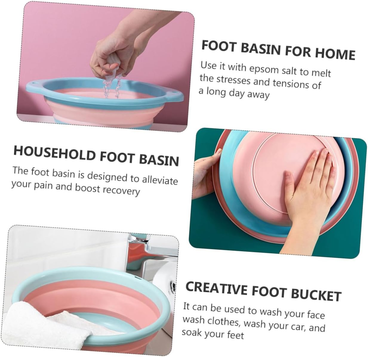 1Pc Foot Soak Bucket Portable Foot Bath Basin for Home Use for Relaxation And image number 4