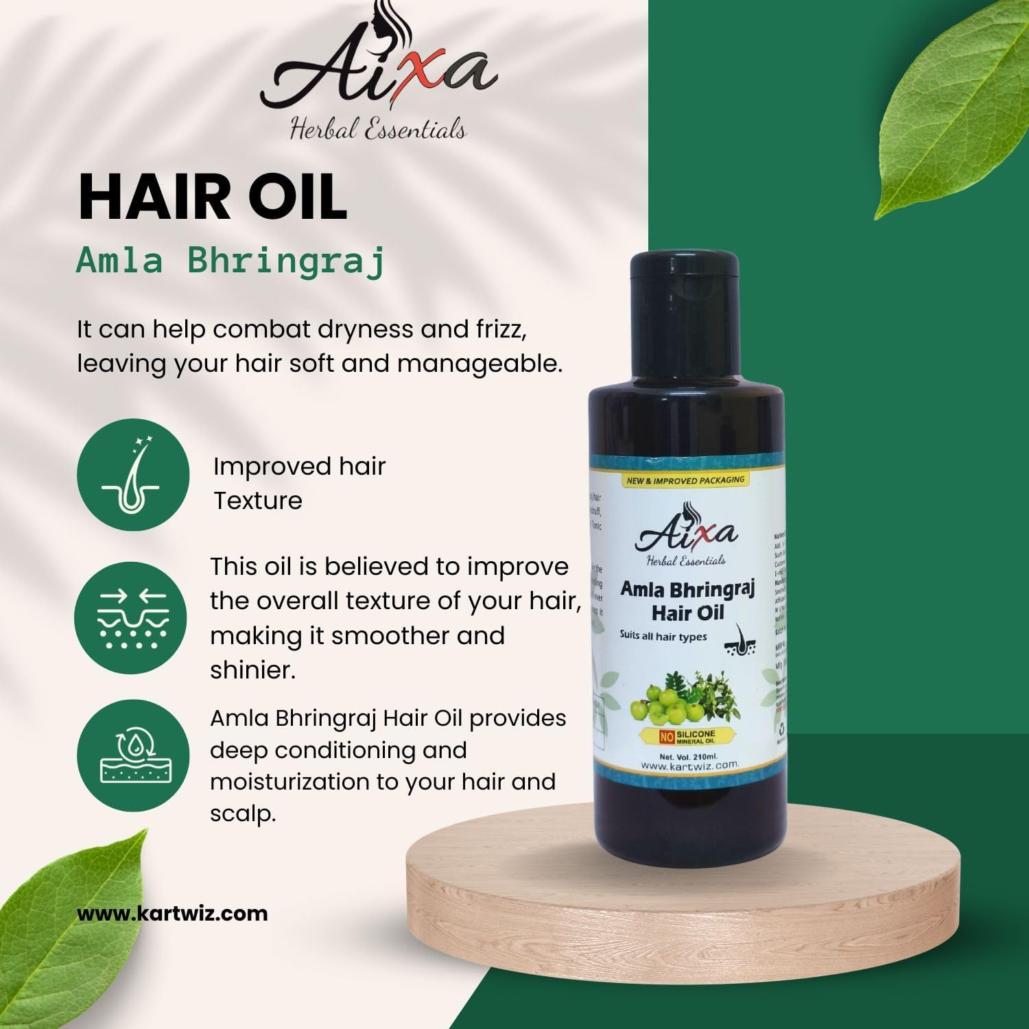 Aixa Herbal Khadi Natural Amla & Bhringraj Hair Oil, 420 Ml