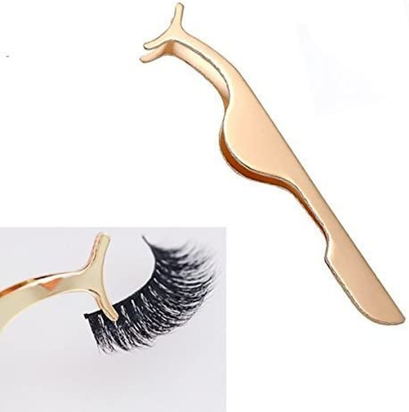 False Eyelashes Applicator Tool Eyelash Extension Tweezers Remover Clip Tweezers Nipper (Golden) image number 5