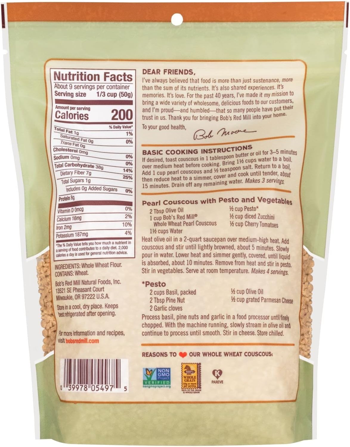 Chef'S Choice Israeli Pearl Whole Wheat Couscous 500 G image number 3