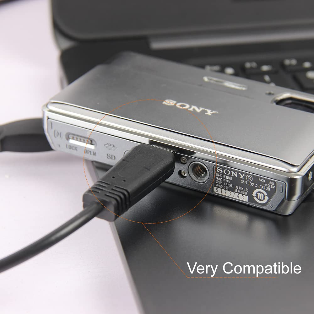 GONOLOWAY Replacement VMC-MD3 USB Charging Cable Compatible with Sony Digital Camera DSC-W350D W360 W380 W390 W570 TX100 TX66 H70 HX100 HX9 HX7 HX7V and More (4.9Ft) image number 2