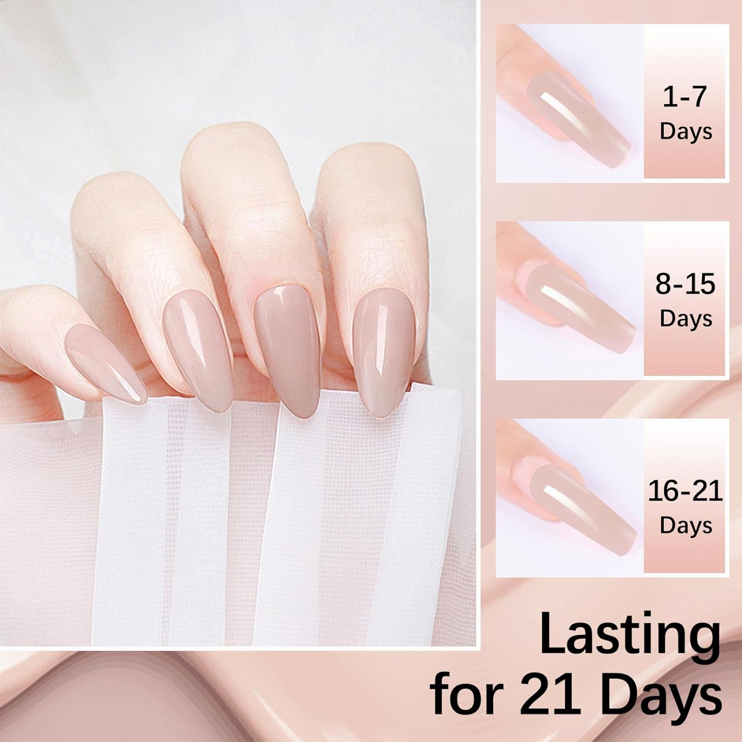 Poly Gel Nail Extension Kit, 8 Colors Clear Nude Pink Poly Gel Set Nail Enhancement Builder Nail Gel Poly Gel Colors for Beginners DIY Home Salon image number 2