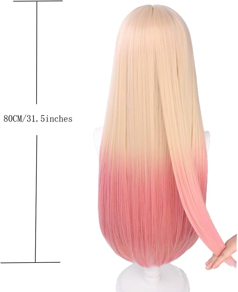 My Dress up Darling Cosplay Wig Yellow Pink Gradient Long Straight Actual Ombre (Kitagawa Marin)