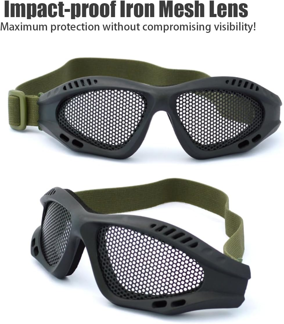 Wokyo Cs Safety Mesh Goggles High Density Metal Mesh Pattern Goggle Safety Glasses for Outdoor Games Sports Cycling