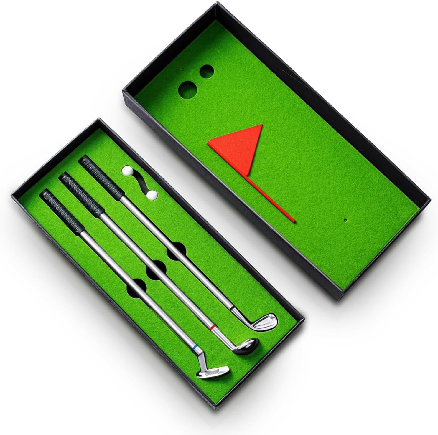 Golf Pen Set Desktop Games - 3 Golf Clubs Pens with Balls and Flag, Red, Blue and Black Three Kinds of Ink - Funny Gifts for Golfers, Coworkers, Boss - Stocking Stuffers Birthday Gift image number 1