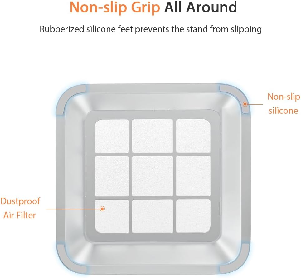 JEMACHE Desktop Stand for Mac Mini 2010-2023 M1 M2 Pro, Mac Studio M1 M2 Max/Ultra (Silver) image number 5