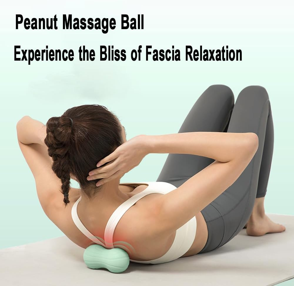 Peanut Massage Ball, Double Lacrosse Massage Roller Ball for Back Neck Shoulder Spine Legs HIPS, Deep Tissue Peanut Roller Ball Trigger Point Muscle Massage Ball (Green) image number 3
