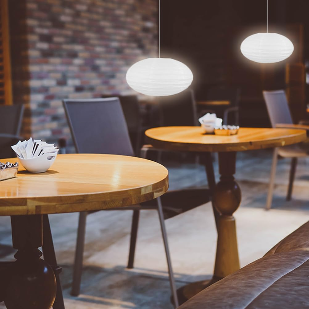 DECHOUS Paper Lampshade, Oval Lantern Handmade Ambient Lampshade Hanging Paper Lamp for Pendant at Home, 40&times;22 Cm image number 5