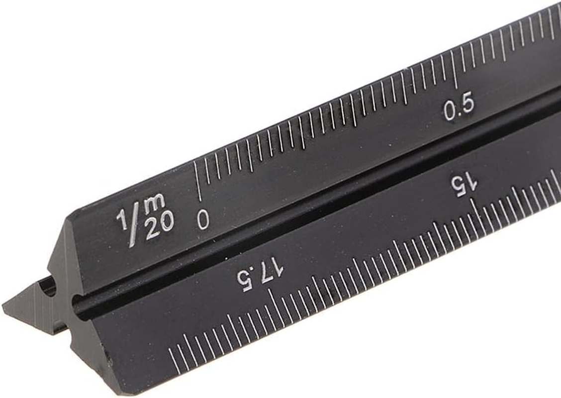 6 Aluminum Triangular Metric Scale Ruler for Engineer, 15Cm image number 1