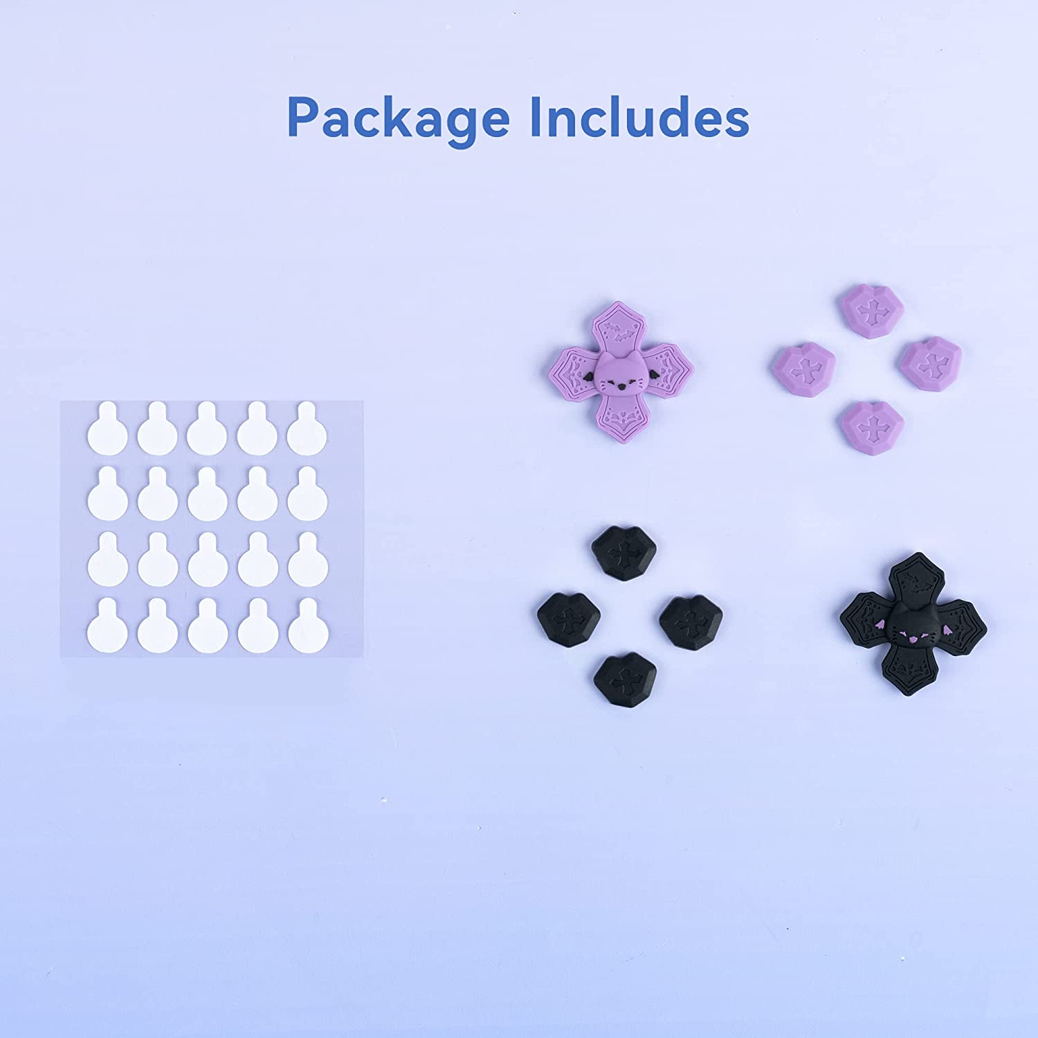 Geekshare Soft Silicone Pastel Cross D-Pad Button Caps Set - ABXY Key Buttons Sticker Compatible with Switch/Oled Game Console (Spooky Cat) image number 1