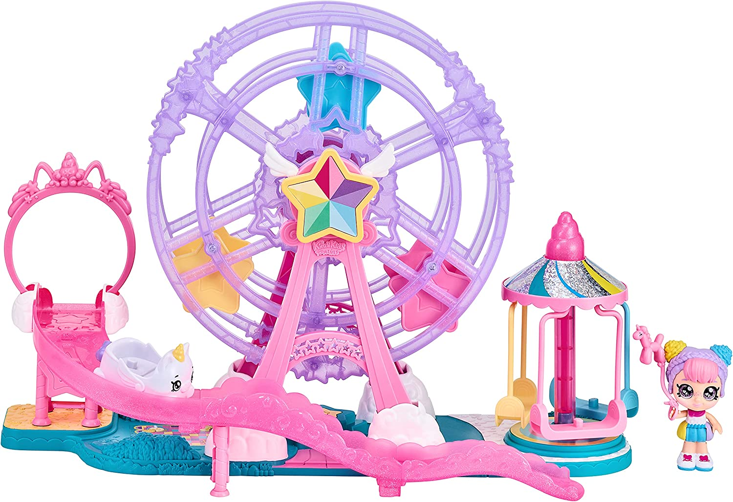 Kindi Kids Minis Collectable Ferris Wheel and Posable Bobble Head Figurine 2Pc image number 6