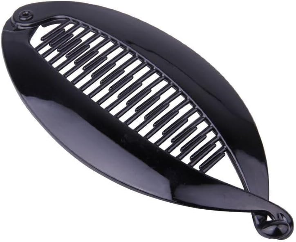 Large Banana Clip Hair Comb, Flexible Banana Clips Hair for Thick Hair Ponytail Holder Interlocking Banana Hair Clips Styling Hair Banana Clips for Women (Black, 14CM) image number 2