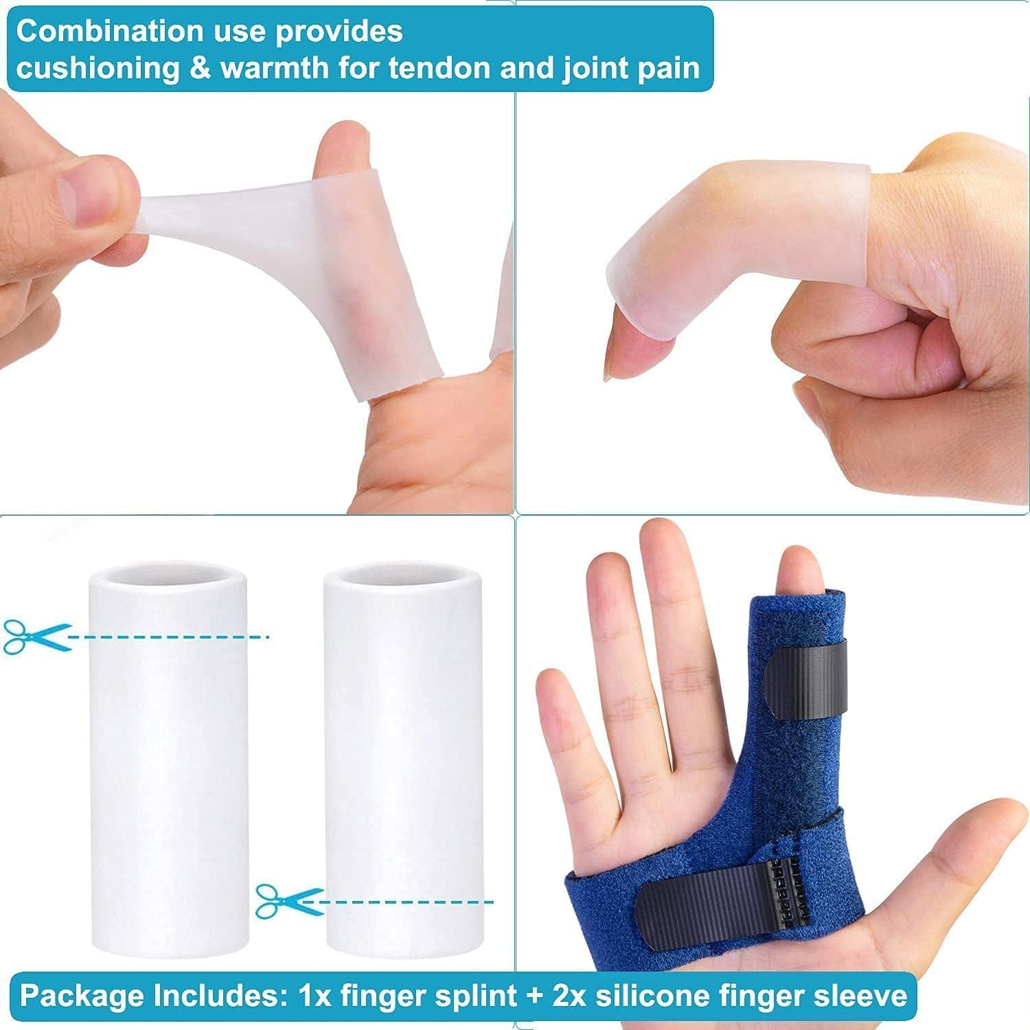 Trigger Finger Splints/Brace for Knuckle Immobilization, Finger Support Brace Finger Stabilizer for Broken Fingers Straightening Arthritis, Fits Index,Middle Ring