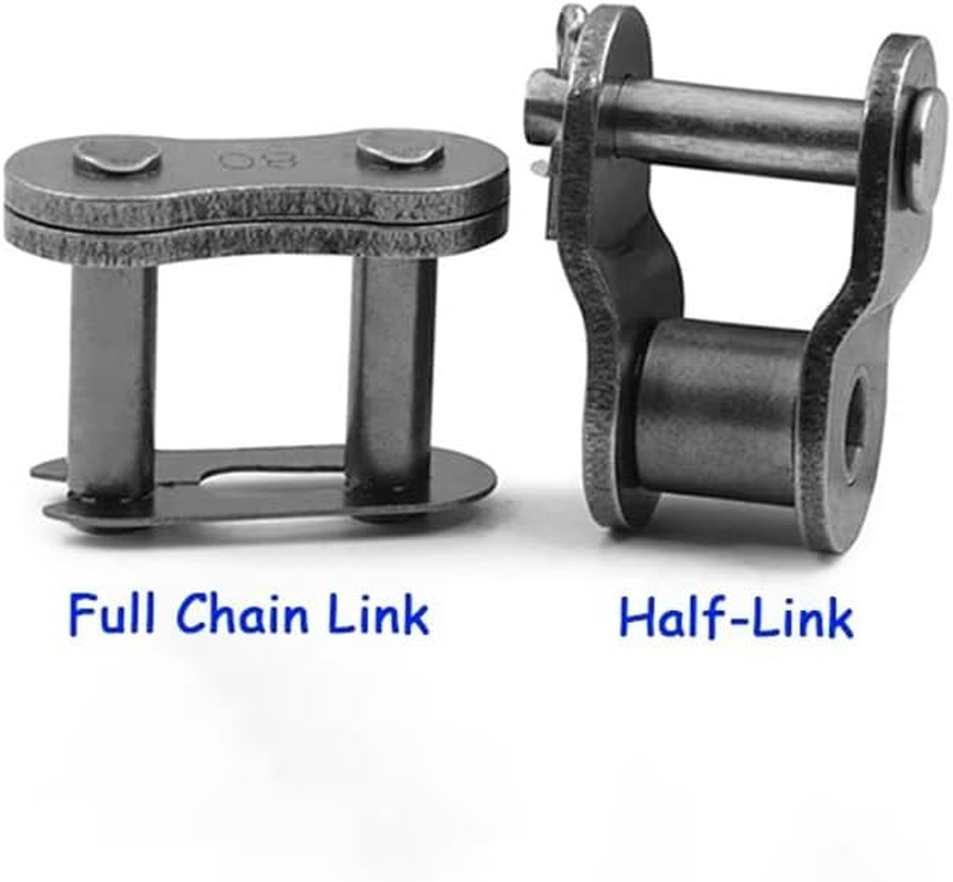 04C Roller Chain Pitch 6.35Mm Carbon Steel Drive Chain Joints Industrial Transmission Single Row Chain 0.5/1/1.5/5/10Meters(1Meter) image number 2