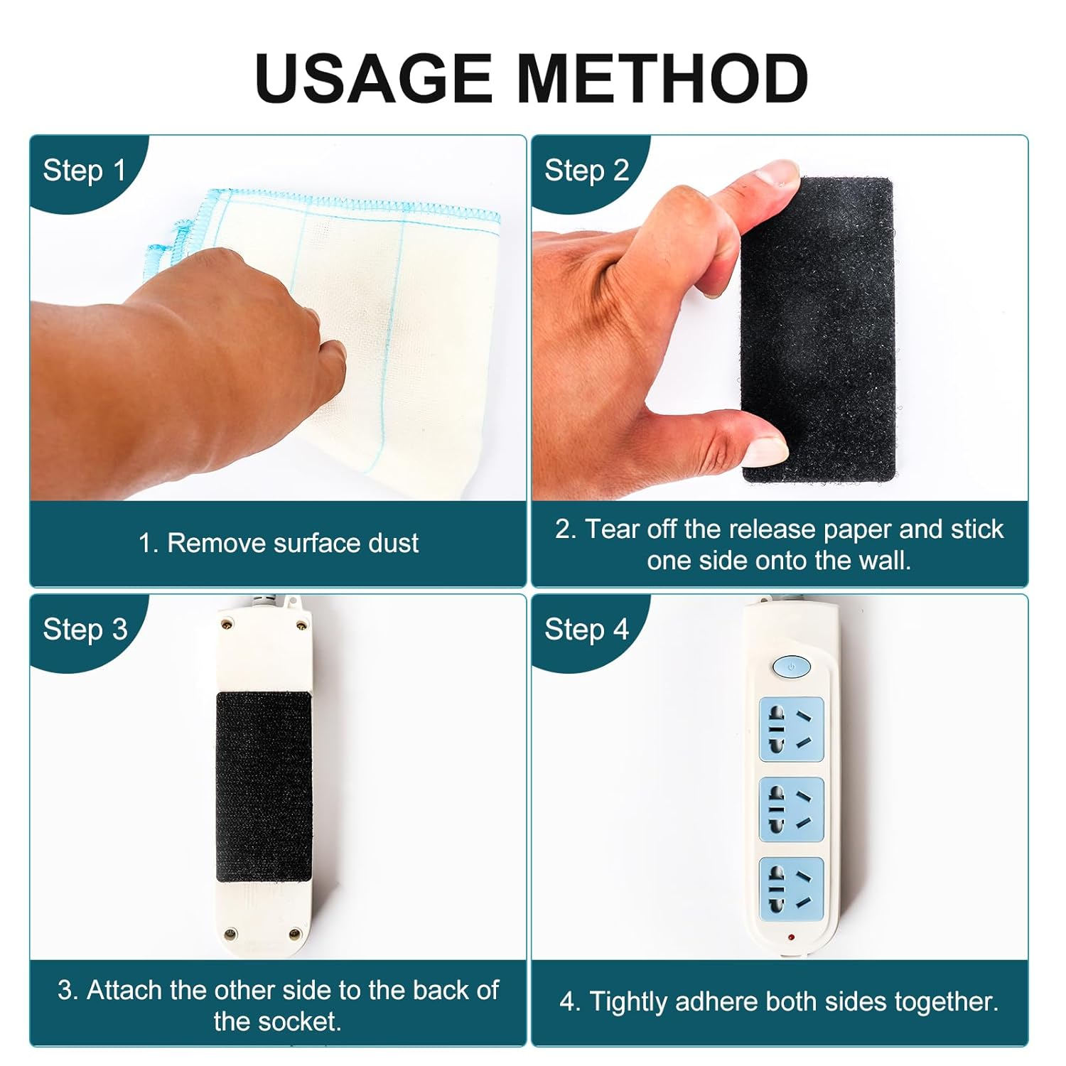 20Pcs 50Mmx100Mm Double Sided Sticky Pads, Extra Sticky Hook and Loop Tapes, Strong Heavy Duty Adhesive Sticky Back Pads for Mounting or Organizing Car Floor, Mats, Carpet Mirror (Black) image number 5