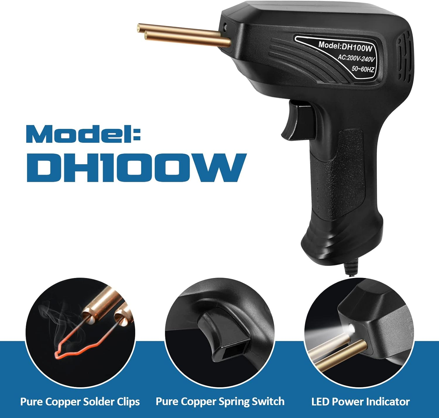 Eacam 70W Hot Stapler, Plastic Welding Machine Car Bumper Repair Kit Mini Plastic Welder Car Bumper Repair Kit Flat/Outside Corner/Inside Corner/Wave Staples image number 5