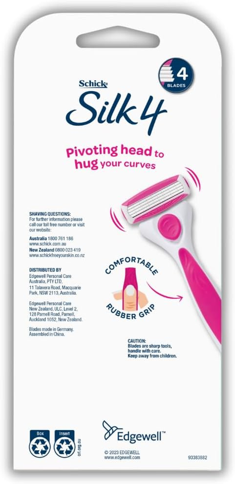 Schick Silk 4 Quattro for Women'S Kit +2 | Razor Handle with 2 Refills | 4 Blade Razor | a Shave so Smooth You Can Skip a Day | Aloe | Vitamin E