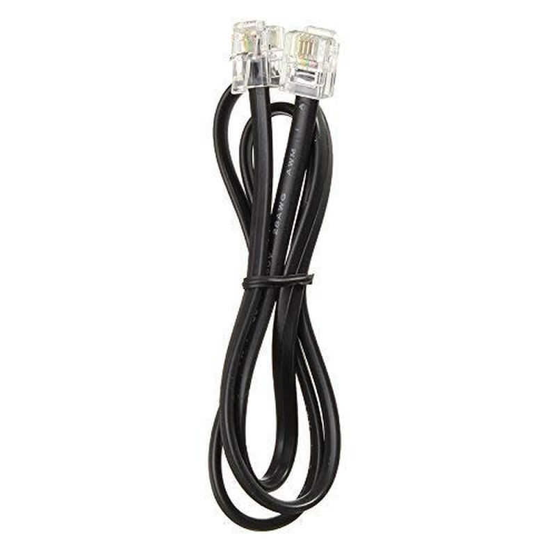 RJ11 to RJ11 Cable 5Ft, 1.5 Meters Phone Cord Telephone Line Extension Cord Cable Wire Male to Male RJ11 6P4C Modular Plug for Landline Telephone Fax Machine (Black) image number 1