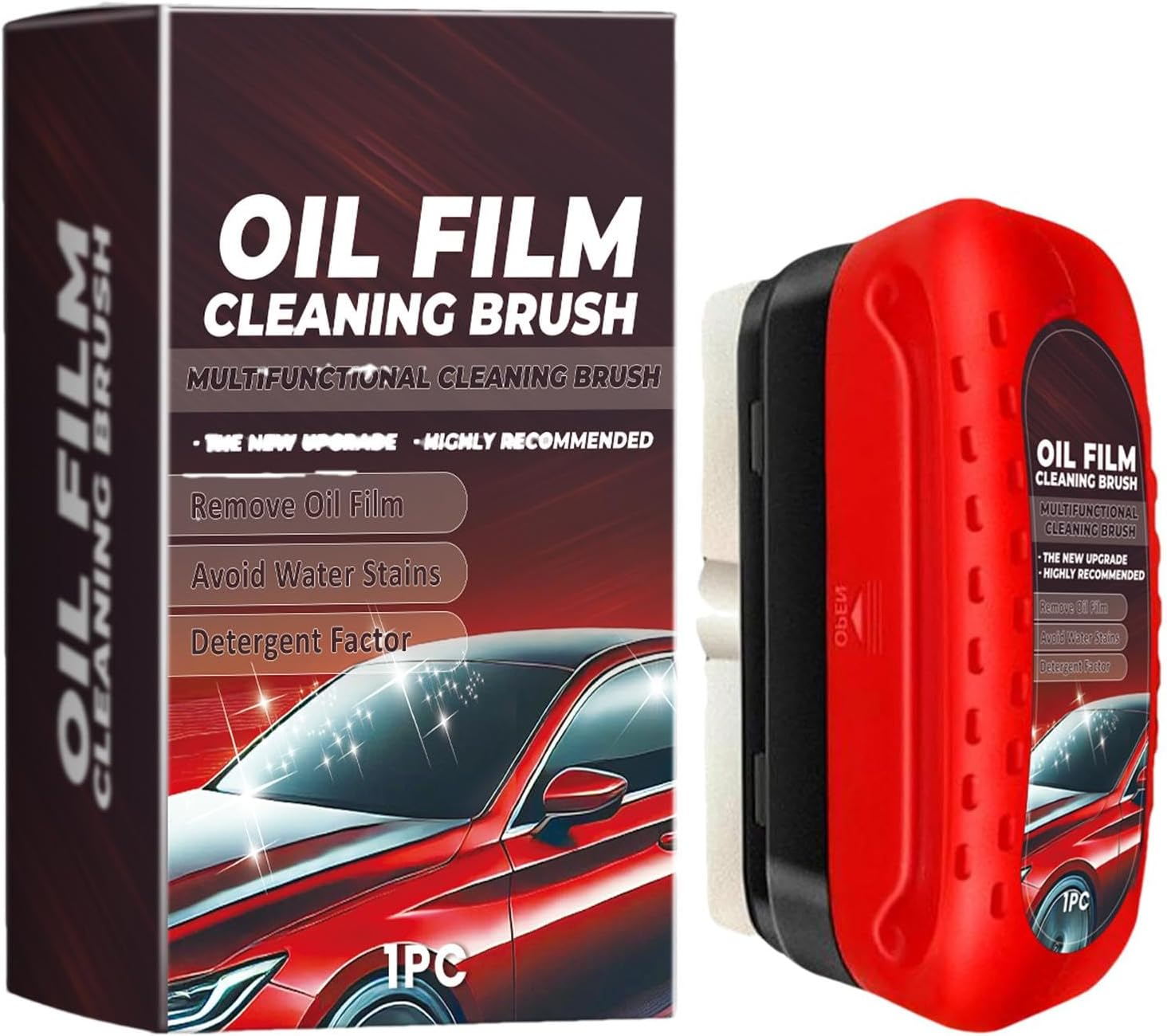 Car Windscreen Glass Oil Film Cleaner,Automotive Glass Oil Film Remover,Automotive Oil Film Cleaning Brush,Windshield Cleaner & Oil Film Remover Powerful Windshield Cleaner, Window Glass Cleaner image number 5