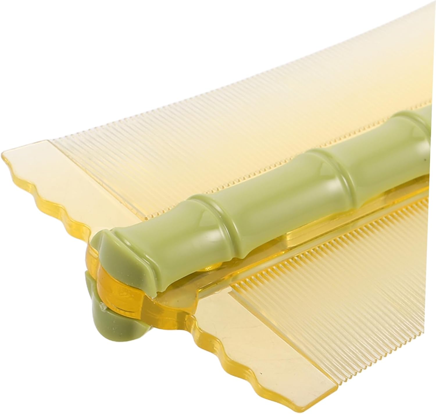 Double-Sided Flea Comb for Pets and Children, Fine Tooth Bamboo Scalp Comb for Dandruff Removal, Plastic Nit Removal Brush in Matcha Green for Sensitive Skin image number 1
