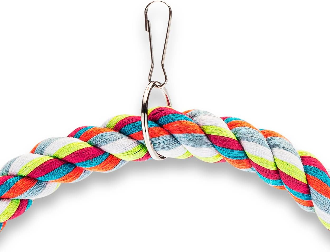 Large Circle Cotton Bird Rope Swing Perch - Made with All Natural Materials - Safe to Climb and Chew - Great for African Grey Parrots, Cockatiels, Parakeets, and Cockatoos image number 2