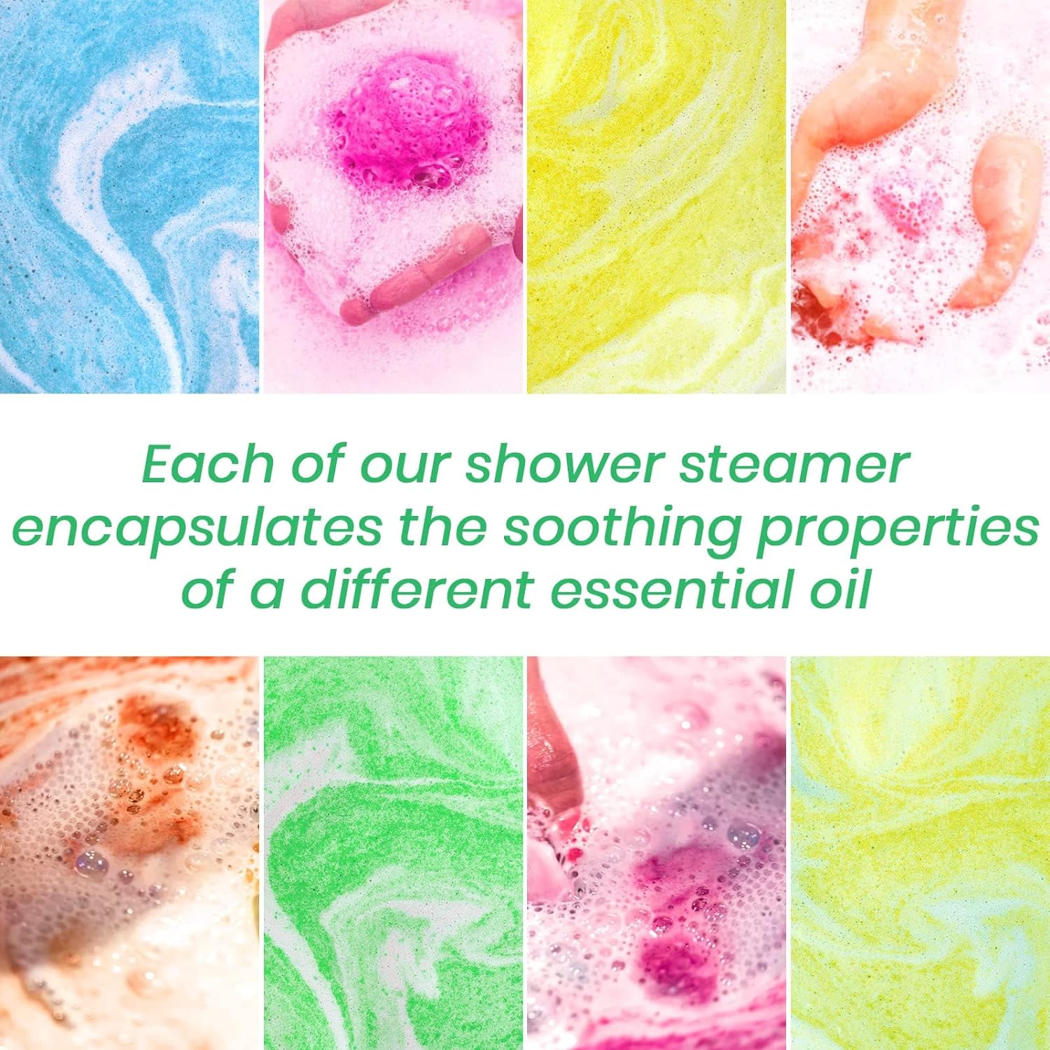 Shower Steamers Aromatherapy,8 Pack Shower Steamer Bombs with Essential Oils for Women and Men，8 Smells for Cozy Daily Showers Body Restore Relaxing Spa Yoga Birthday Christmas Mom Gifts for Women image number 3