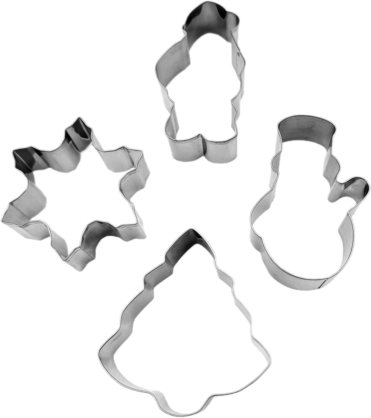 Santa Cookie Cutters | 4X Holiday Mold Snowflake Tree Cookie Shapes - Stainless Steel Festival Cookie Cutters for Christmas Kitchen Baking Tool image number 6