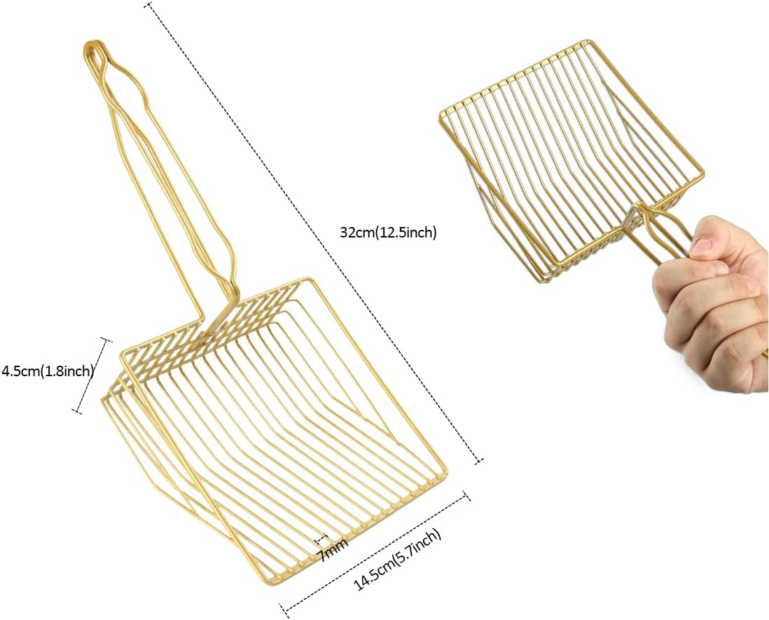 Cat Scoop for Cat Litter, 7 Mm Pore Size Metal Cat Scoop, Stainless Steel, Quick Sieving Deep Scoop with Handy Handle, Designed for Owners of Multiple Cats image number 3