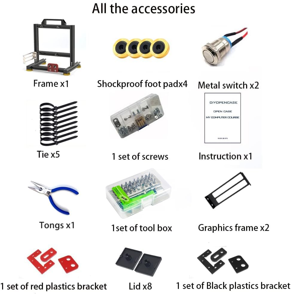 DIY Aluminium PC Open Case Computer Chassis Test Bench Support Water Cooling, ITX, MATX, ATX, EATX, Silvery image number 4