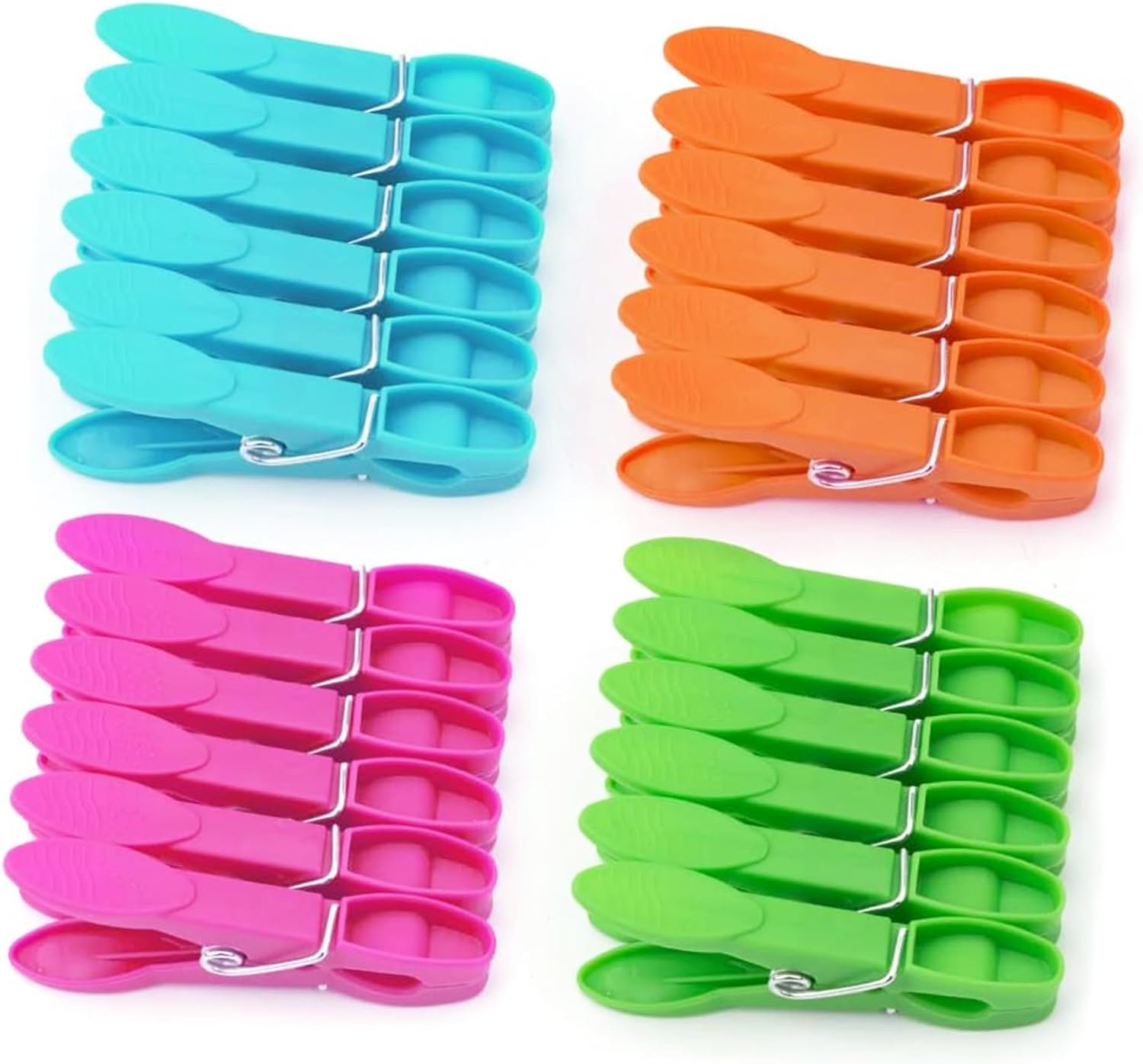 Strong Non-Slip Wide Open Plastic Clothes Clips,Non-Slip Clothespins,Utility Plastic Clothes Pegs Windproof Clothespin, Socks Clips, Mini Clothespins 24 Pack (Style 2) image number 3