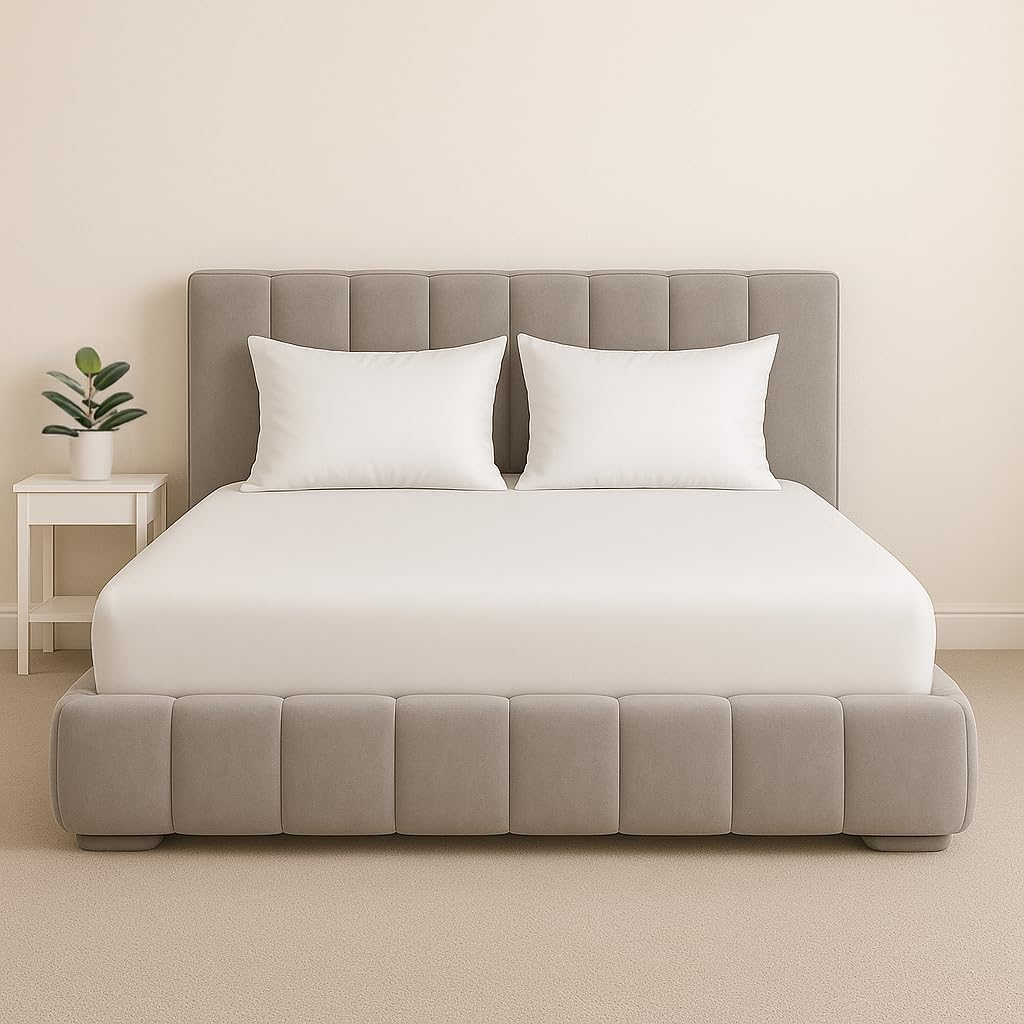 ZLEEPY&reg; Organic Bamboo Fitted Bedsheet | 100% Bamboo Lyocell | 40Cm Deep Fitted | Softer after Every Wash | Cooling Bed Sheet for Night Sweats | Crave Your Bed | Soft & Smooth | AUS Mega Queen Sheet image number 2