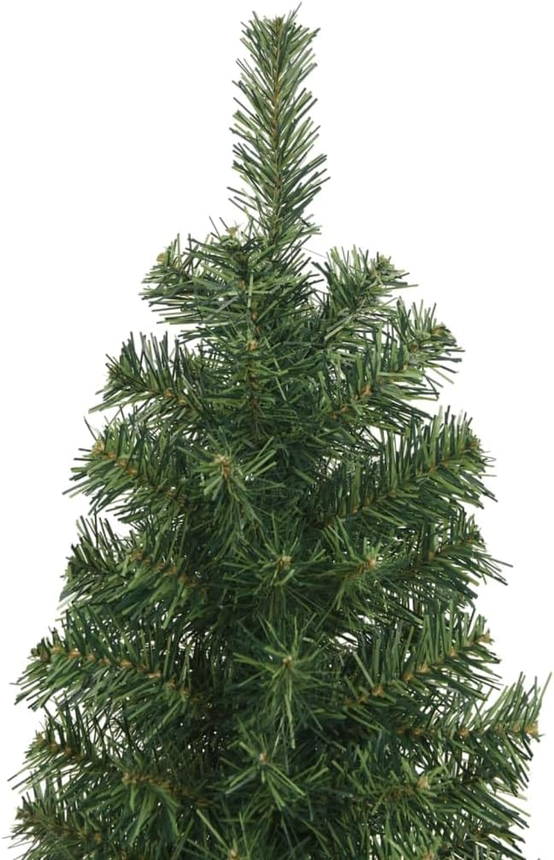 Vidaxl Slim Artificial PVC Christmas Tree with Steel Stand - Green, 240 Cm Tall