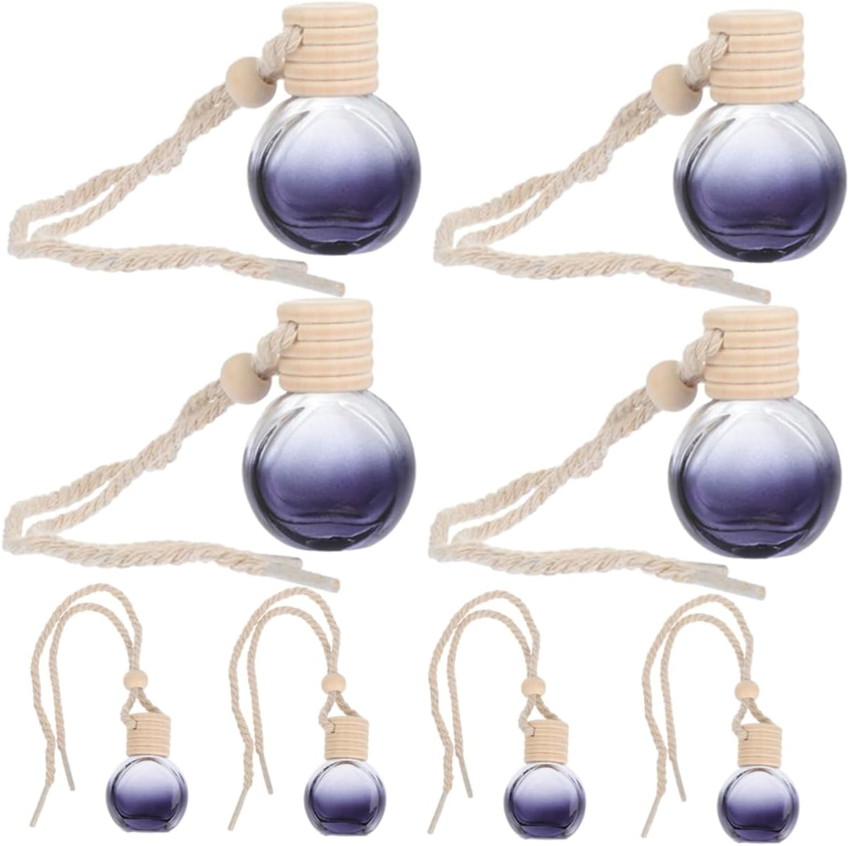 8Pcs Hanging Aroma Bottle Car Diffuser Reusable Essential Oil Perfume Container Compact Car Fresheners Decor