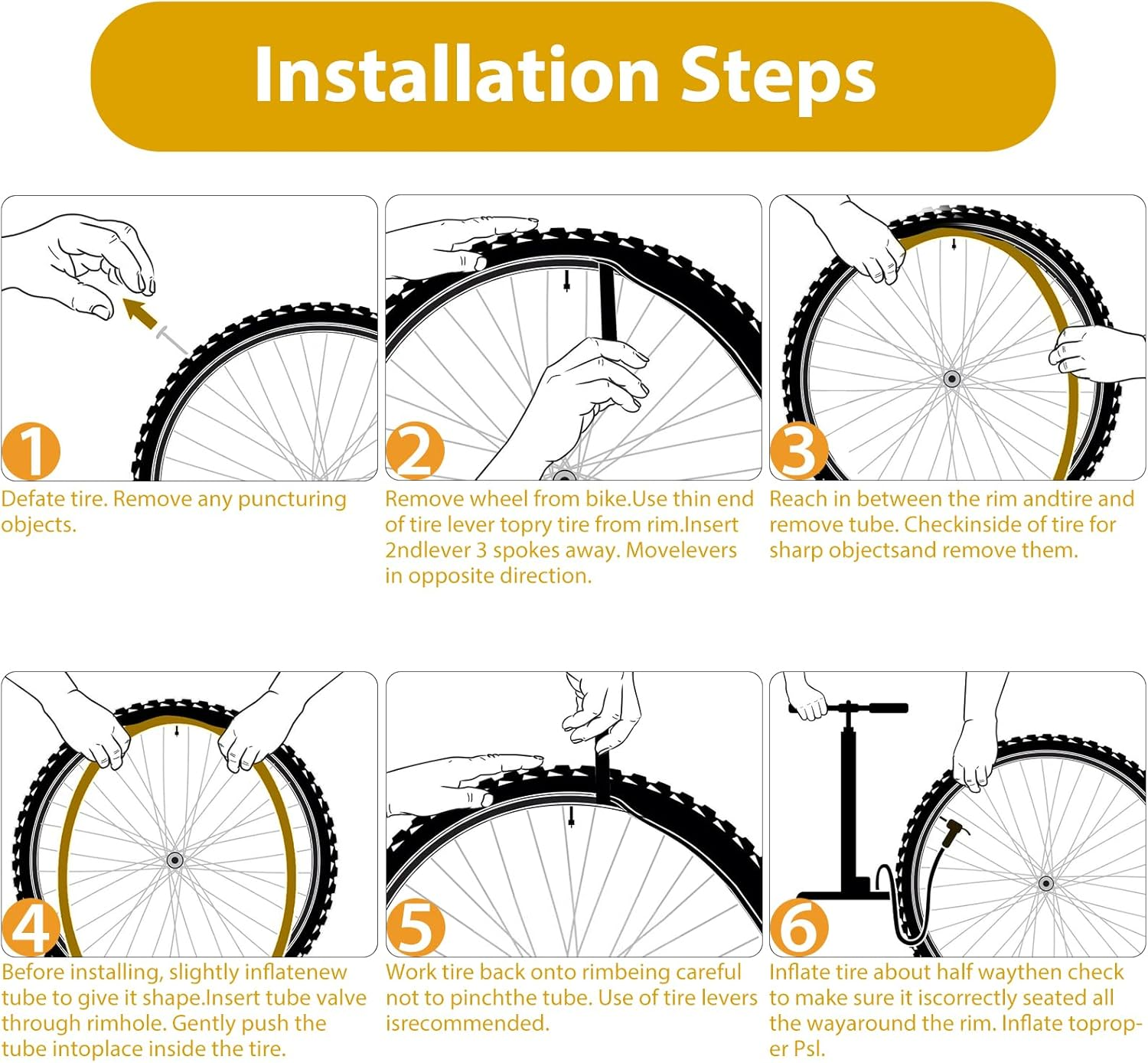 2 Pack 700 X 35-43C Road Bike Tubes, Bicycle Tube Compatible with 700 X 35C/36C/37C/38C/39C/40C/41C/42C/43C Bike Tire, Butyl Rubber Inner Tube with 2 Tire Levers for Road Bike image number 6