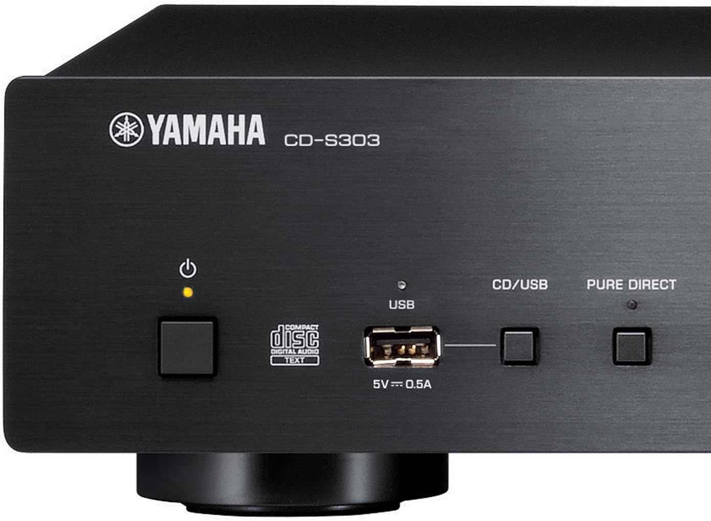 Yamaha CD-S303 CD Player with Pure Direct, USB Port, CD-R/RW Disc Playback, MP3/WMA/LPCM/FLAC Compatibility, Black - Silver image number 3