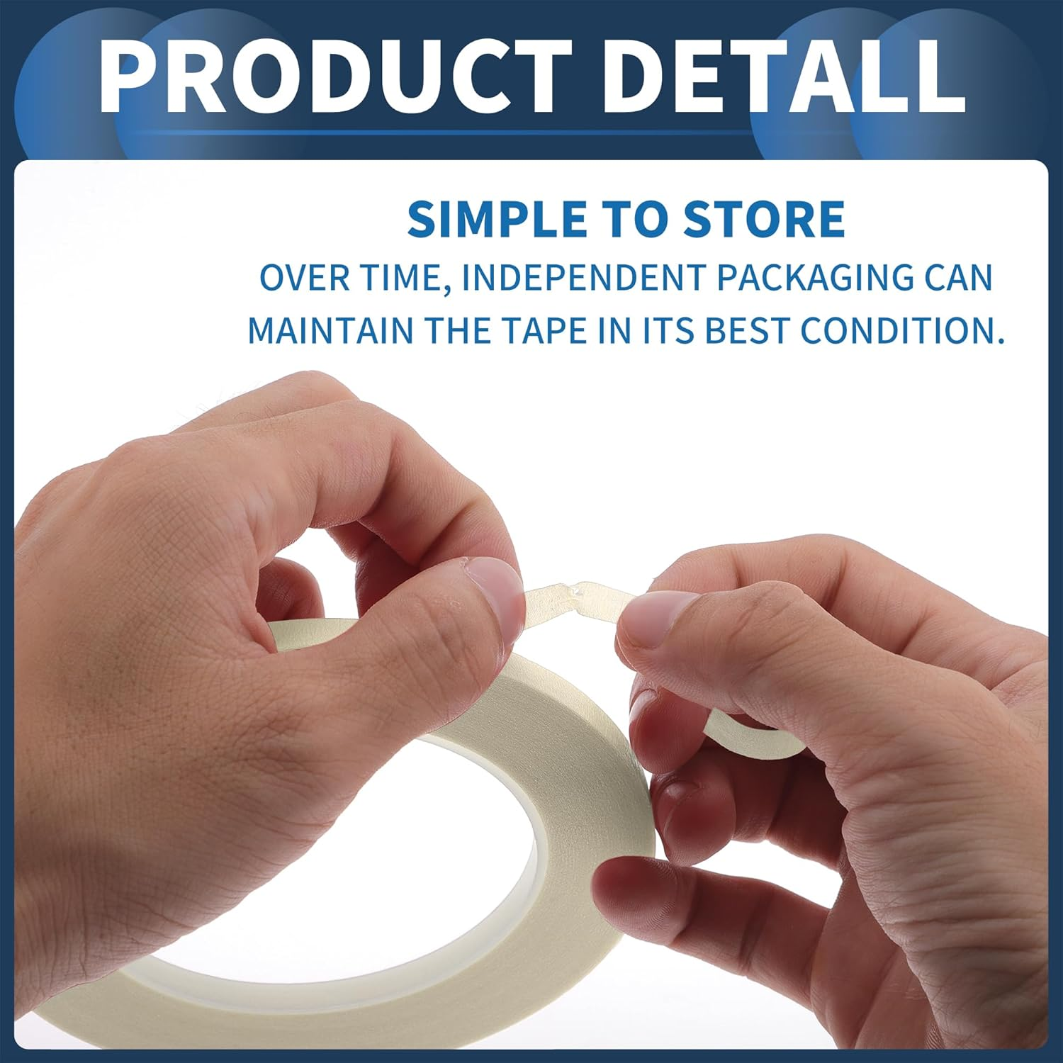 X AUTOHAUX Masking Tape, 0.2 Inches X 32.8 Yards DIY Car Auto Paint Painters Tape White, 1 Pc image number 2