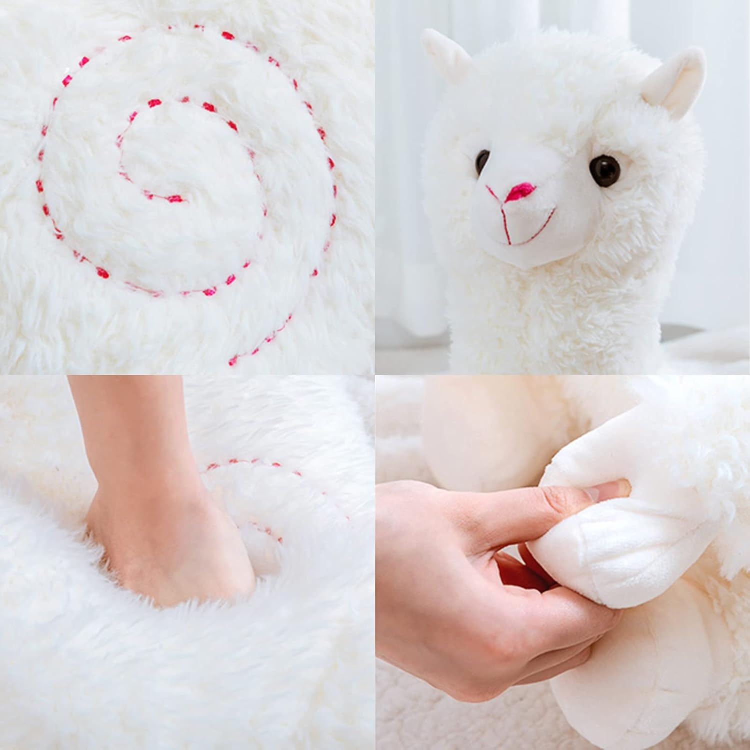 18 Inch Alpaca Plush Hug Pillow, Soft Llama Stuffed Animal Plushie Stuffed Llama Alpaca Plush Pillow, Large Soft Fluffy Cushion(White) image number 1