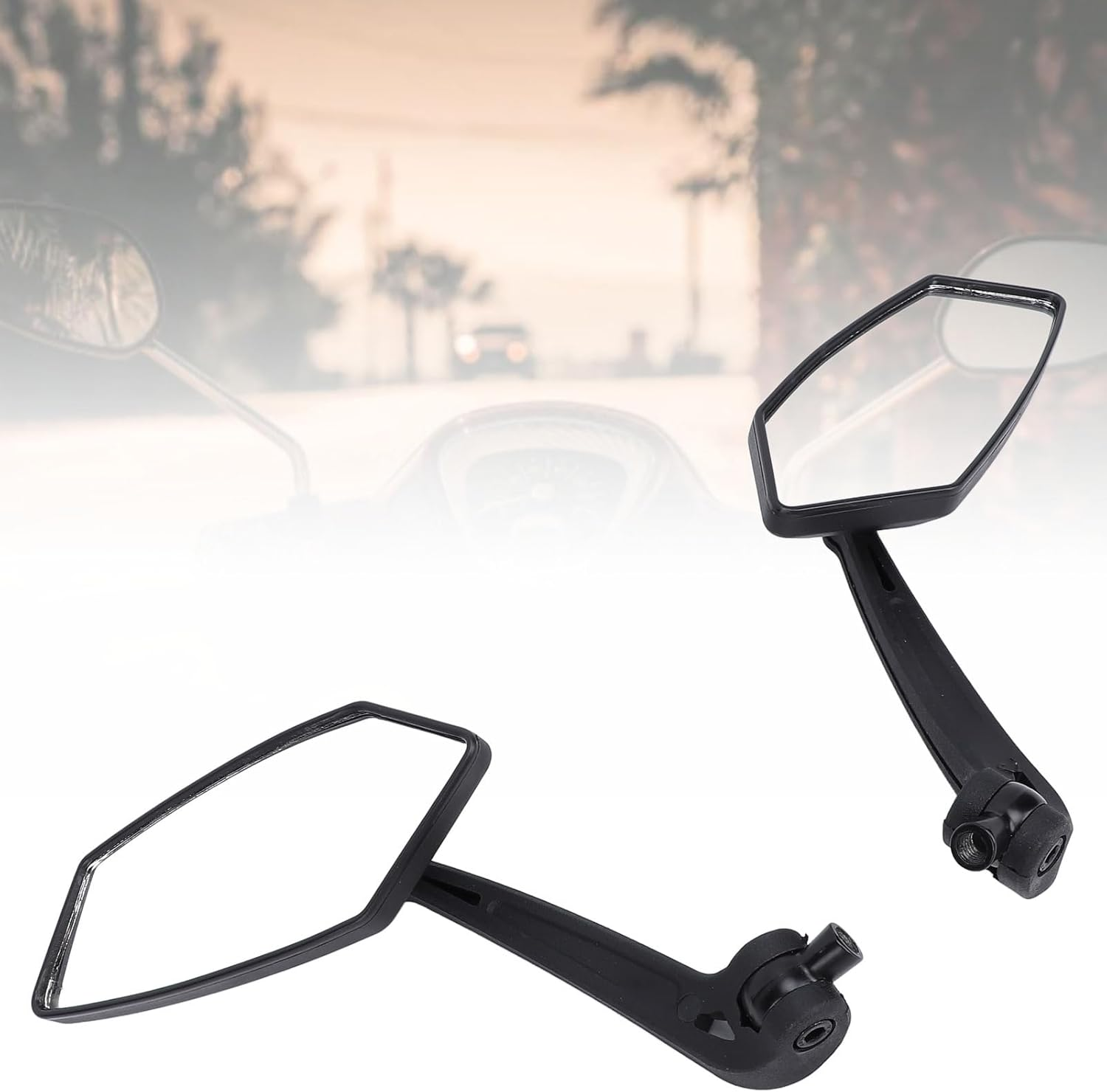 2PCS Motorcycle Mirrors, HD Motorcycle Mirrors for Handlebars, 360&deg;Adjustable Motorcycle Wide Angle Rear View Mirror Car Accessories for Scooter, ATV, Dirt Bike image number 1