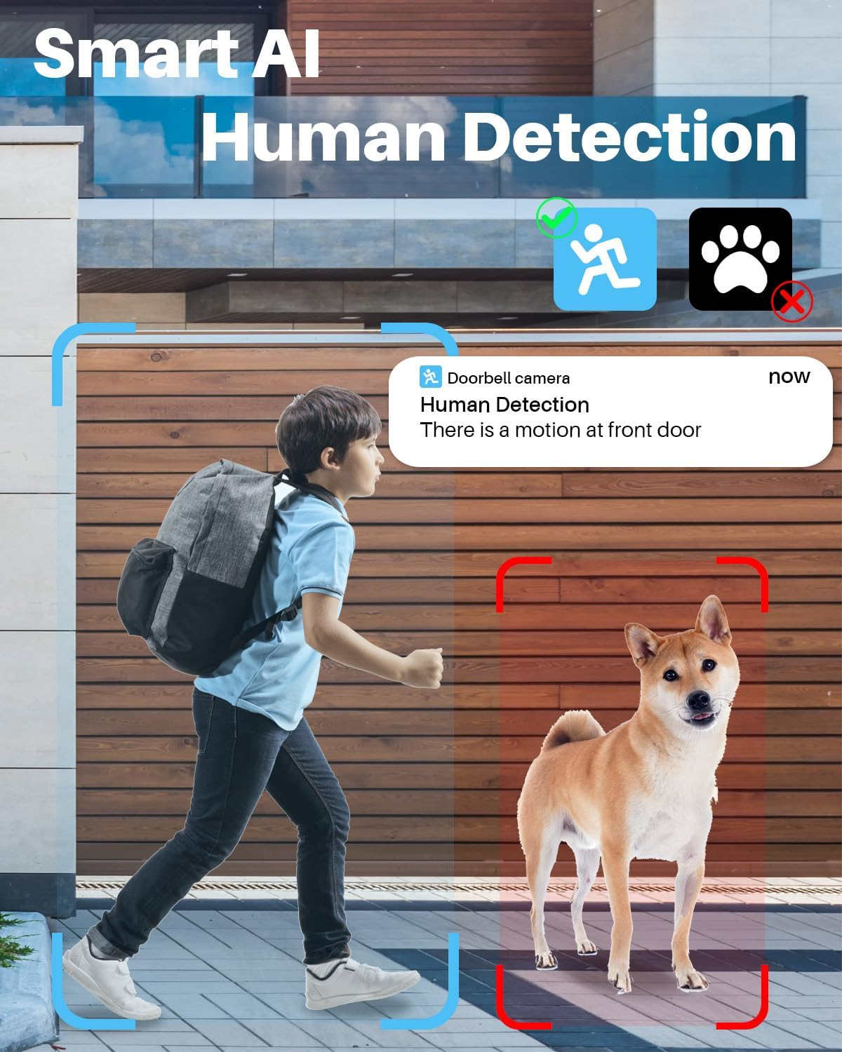 Wireless 2K Video Doorbell Camera Indoor/Outdoor, 2.4Ghz Wifi Video Doorbell Camera with 32GB Micro SD Card, Night Vision Door Camera with Human Detection, Two-Way Audio, Mulit-User Use, Indoor Chime image number 3