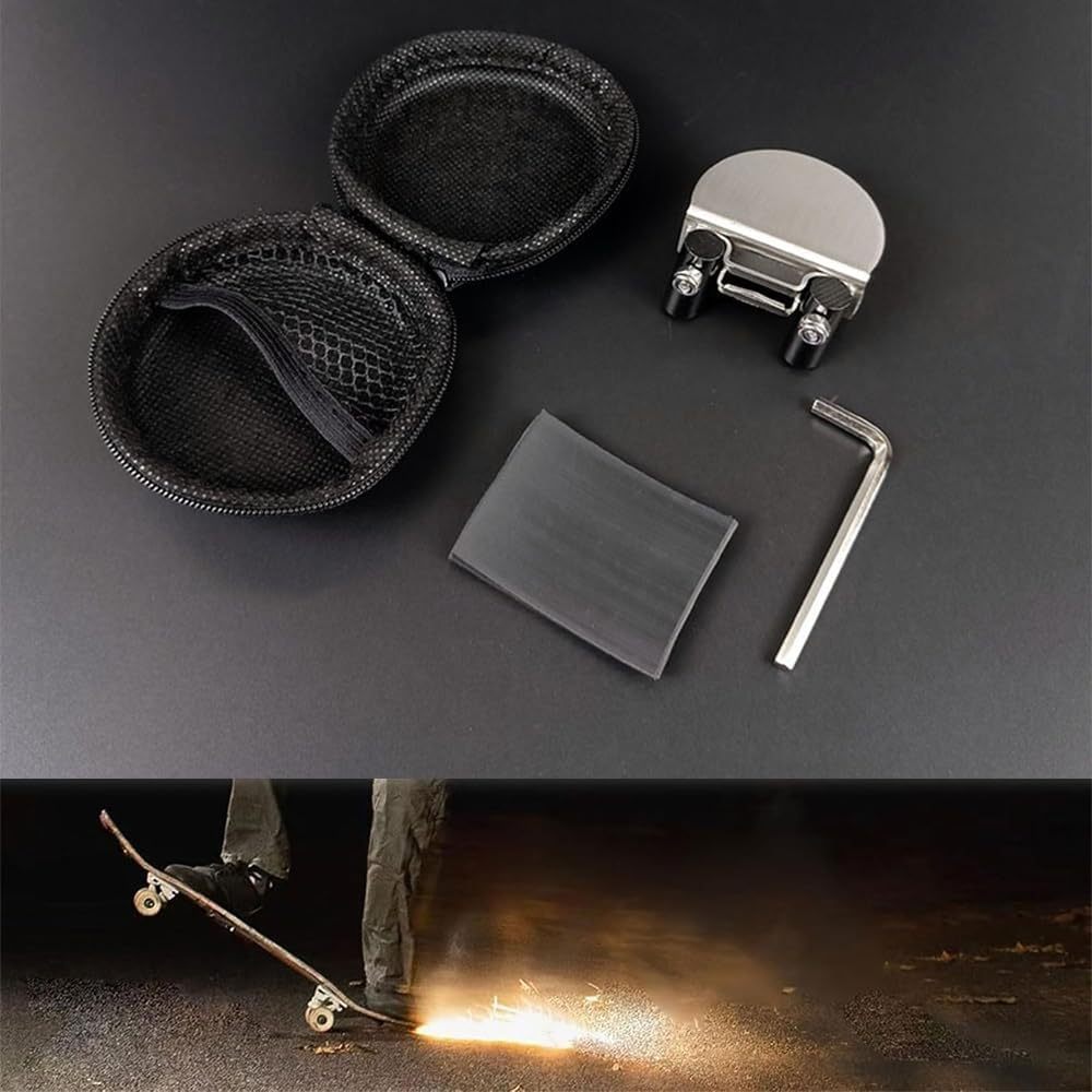 Skateboard Spark Plate, Flint Pad, Sparking Flames Tail Plate Attachment Add Sparking Flames Tail Elevate Your Skateboard Experience Unleash the Thrill Illuminate Your Ride Friction Spark Tool image number 2