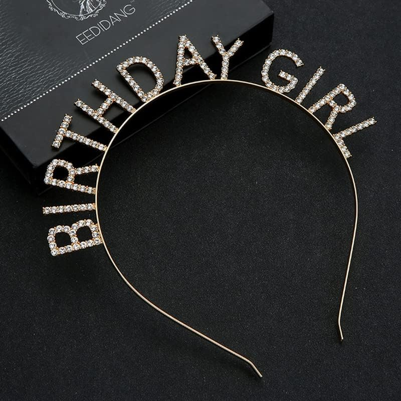 Birthday Crown Headband for 18Th 16Th Party Supplies Favors - Happy Birthday Hair Band for Girls Bday Party Hair Accessories, Gold image number 2