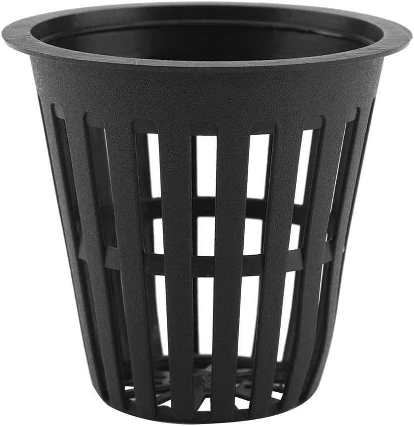 Net Cup Pots, Hydroponic Plastic Slotted Mesh Cups Plant Nursery Netted Bucket Baskets round Wide Lip Pot for Garden Indoor Outdoor Growing Vegetable Gardening Orchids Aquaponics Orchid Kratky 10Pcs image number 3