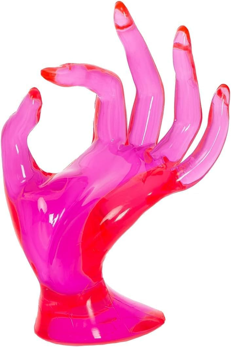 Hand Form Ring Holder Jewelry Display Organization Rack Bracelet Ring Watch Stand Support Aesthetic Decor Y2K Room Decor(Rose Red) image number 5