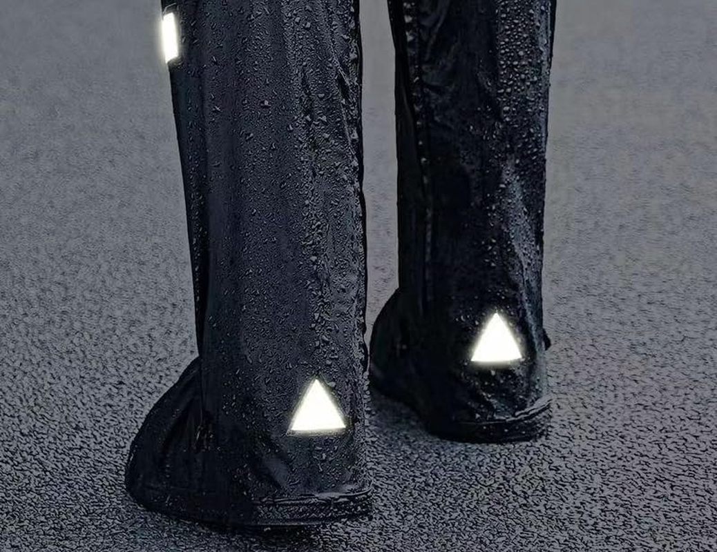 Rain Proof Shoe Cover, High Tube Long Tube, Waterproof Shoe Cover, anti Slip Rain Boots, Outdoor Cycling, Sand Proof, Men'S and Women'S Snow and Rain Proof Shoe Covers (Black, XL) image number 4