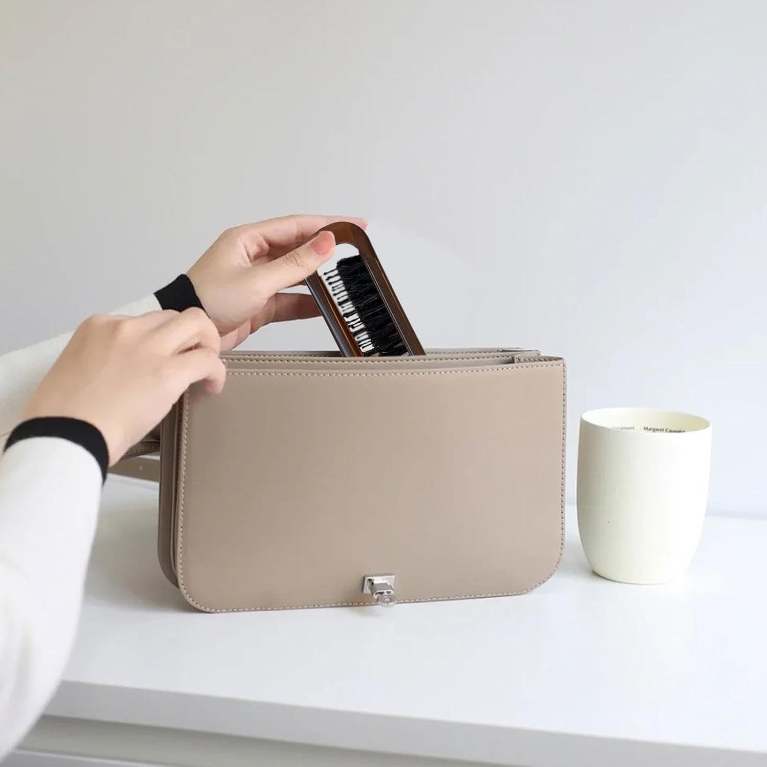 FOLDING HAIR BRUSH - Compact Travel Hair Brush, Foldable Brush with Folding Handle | Portable Retractable Hair Comb for Travel, Folding Brush for Hair Care and Styling on the Go image number 3