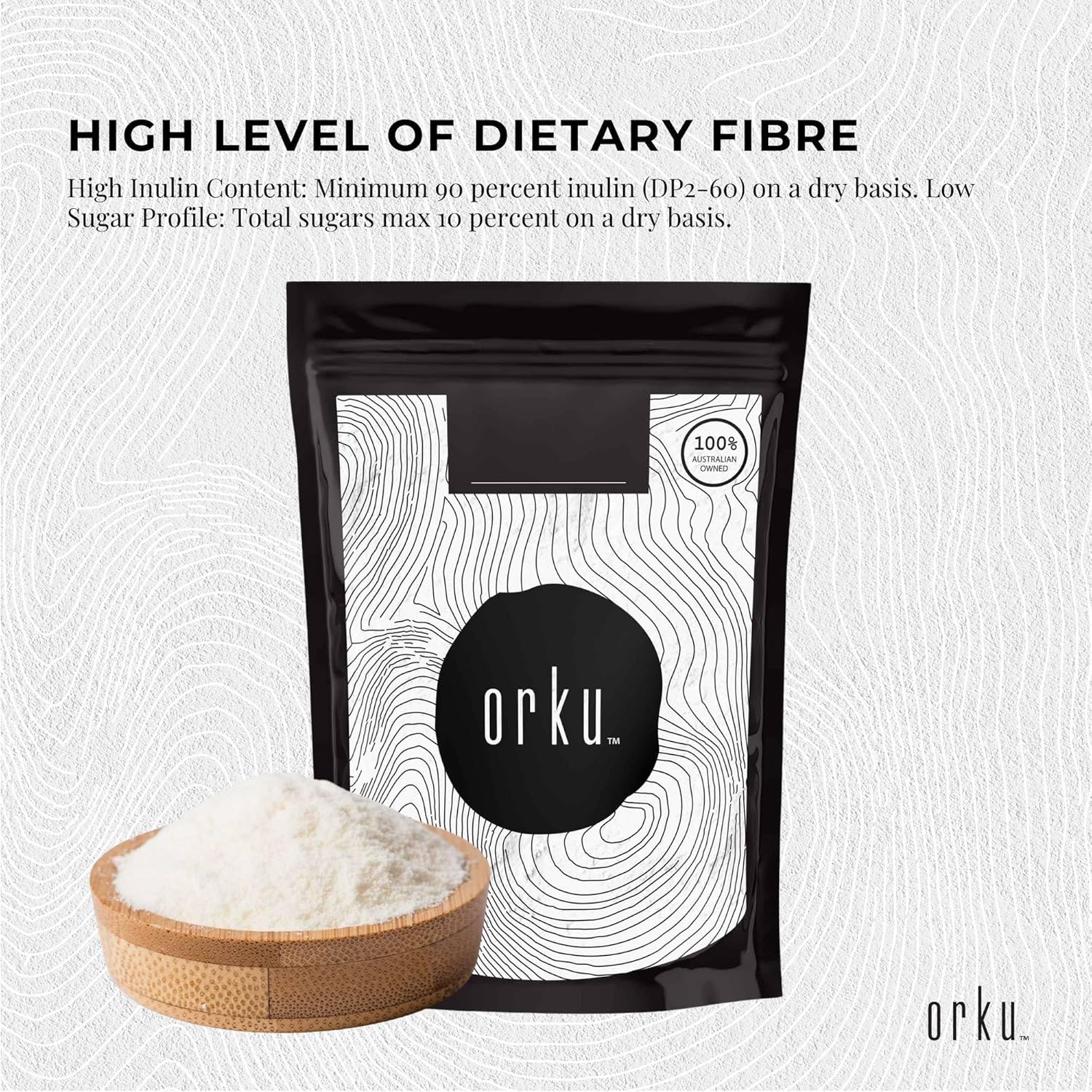 Orku 2Kg Chicory Root Inulin Powder - Unflavoured Natural Prebiotic Fibre image number 3